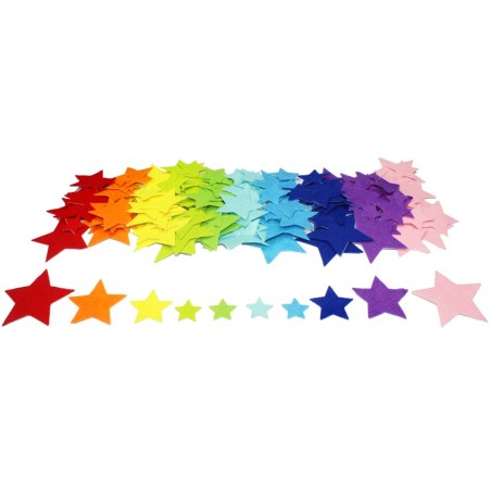 150 ETOILES FEUTRINE ADHÉSIVE ASSORTIS