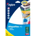 400 ÉTIQUETTES BLANCHES 26,5x38,5MM PLANCHES A5