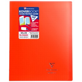 KOVERBOOK CAHIER 24X32 96P SÉYÈS ROUGE 90G PIQURE
