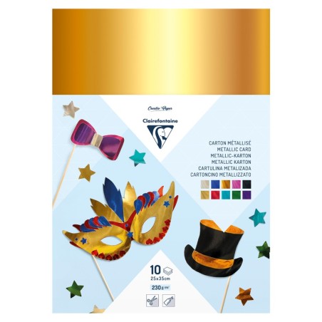 10F CARTON METALLISE 255G 25X35CM COLORIS ASSORTIS