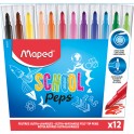 SCHOOLPEP'S LARGE 12 FEUTRES COLORIS ASSORTIS