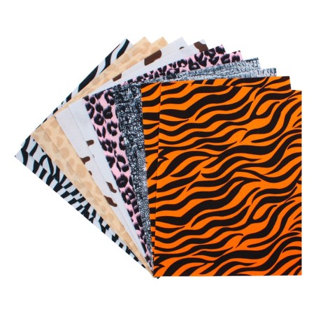 12 COUPONS FEUTRINE IMPRIMÉE 24X30CM THÈME ANIMAL
