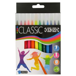 12 FEUTRES POINTE MOYENNE COLORIS ASSORTIS