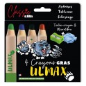 ULMAX 4 CRAYONS COLORIS ASSORTIS + 1 MICROFIBRE + 1 TC