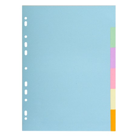 INTERCALAIRES A4 CARTE FORTE 6 POSITIONS COLORIS PASTELS