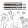 BLACK PENCILS 2H 12 CRAYONS GRAPHITE