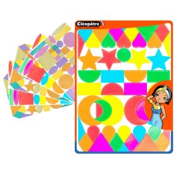 4170 GOMMETTES BABY GÉOMÉTRIQUES COLORIS FLUOS ET PASTELS ASSORTIS