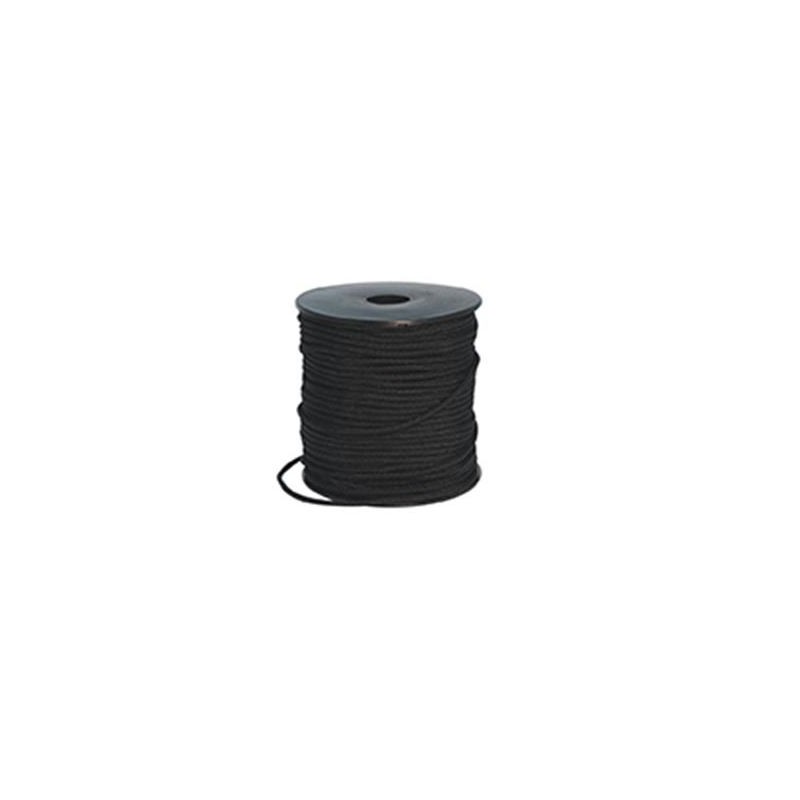 CORDON SYNTHETIQUE 1MM NOIR  - BOBINE DE 50M