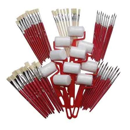 60 PINCEAUX POILS DE PONEYS, BROSSES ET ROULEAUX ASSORTIS