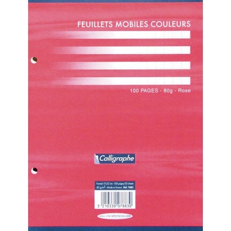 FEUILLETS MOBILES 17X22 100P SEYES 90G VERT