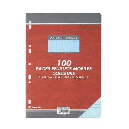 FEUILLETS MOBILES 21X29,7 100P SEYES 90G BLEU