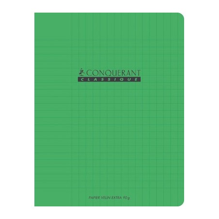 CAHIER PP VERT 17X22 60P SÉYÈS 90G PIQURE