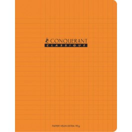 CAHIER PP ORANGE 17X22 32P SÉYÈS 90G PIQURE