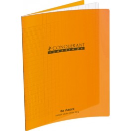 CAHIER PP ORANGE 24X32 96P SÉYÈS 90G PIQURE