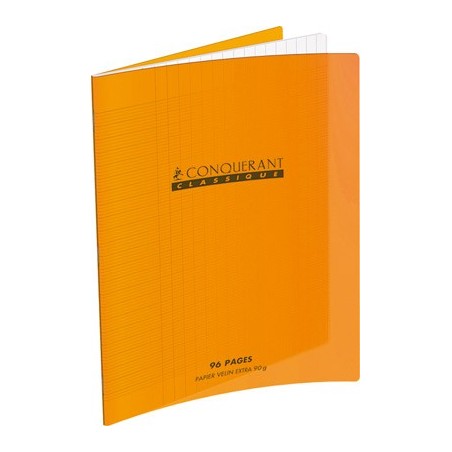 CAHIER PP ORANGE 24X32 96P SÉYÈS 90G PIQURE