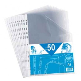 50 POCHETTES PERFORÉES A4 ECO QUALITÉ LISSE