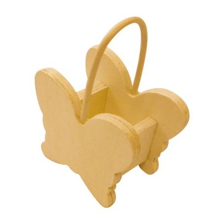 PANIER PAPILLONS BOIS 115x80x50mm