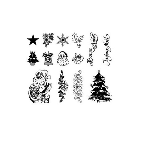 TIMBRES DECORATIFS NOEL coffret de 14