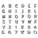 TIMBRES DECORATIFS alphabet et chiffres majuscules coffret 36