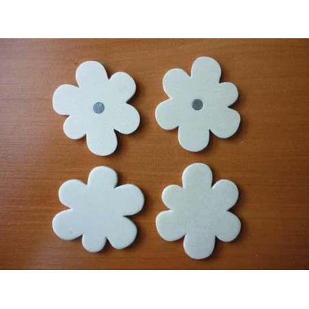 LOT DE 4 FLEURS BOIS MAGNET