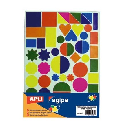 590 GOMMETTES FORMES ET COULEURS ASSORTIES