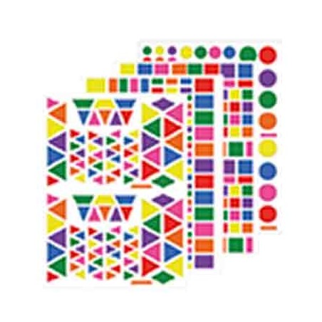 6900 GOMMETTES ÉCHENILLÉES COULEURS ET FORMES ASSORTIES