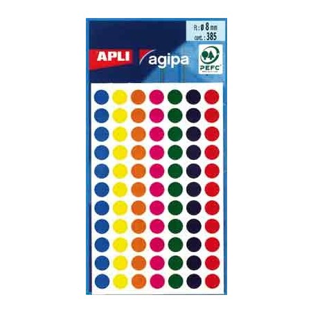 385 PASTILLES RECYCLEES Ø8MM COLORIS ASSORTIS