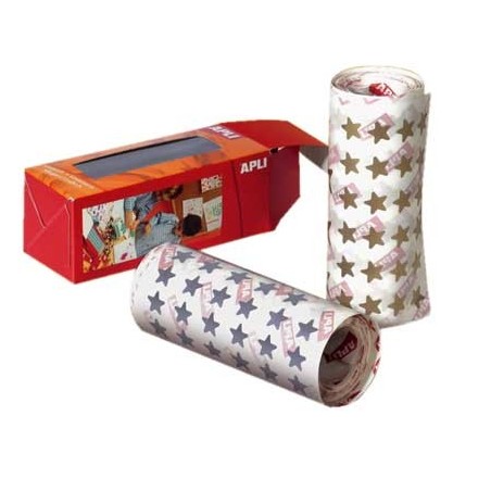 ROULEAU 2360 GOMMETTES ÉTOILES OR TAILLES ASSORTIES