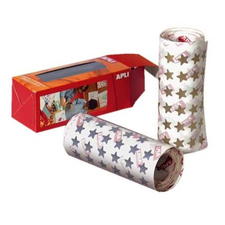 ROULEAU 2360 GOMMETTES ÉTOILES ARGENT TAILLES ASSORTIES