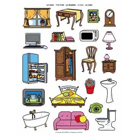 GOMMETTES THEMATIQUES  "LA MAISON"  (240) 12F ass
