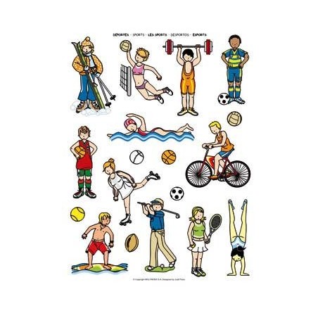 GOMMETTES THEMATIQUES  "LES SPORTS"  (216) 12F ass