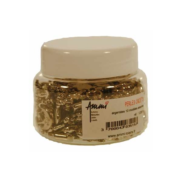 pot 100gr perles pilles argentees plastique pot 100gr perles pilles argentees plastique