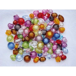 POT 125G PERLES EN PLASTIQUE A FACETTES