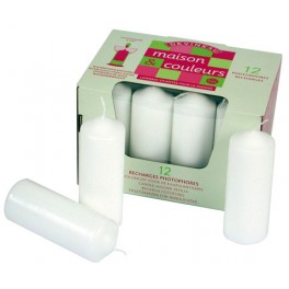 BOUGIES BLANCHES haut 110 - Ø 40mm lot de 12