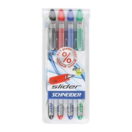 SLIDER BASIC XB 4 STYLOS BILLES LARGE COLORIS ASSORTIS