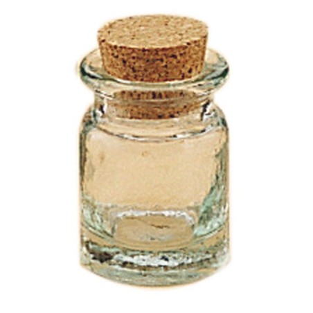 POT MINI EN VERRE haut 6cm ROND + bouchon liège