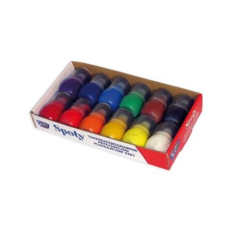 SPOTY APPLICATEURS GOUACHE 30ml Lot de 12 assortis