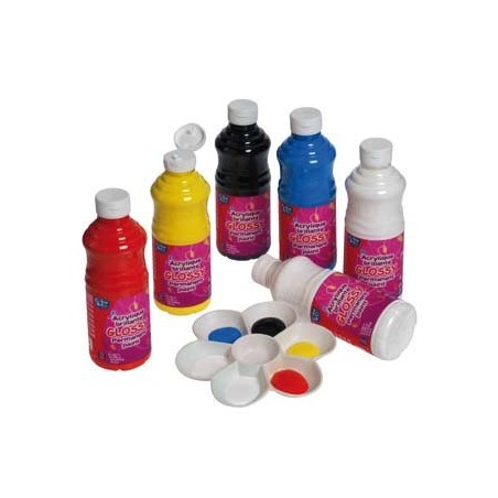 ACRYL GLOSSY 6 FLACONS 500ML COLORIS PRIMAIRES