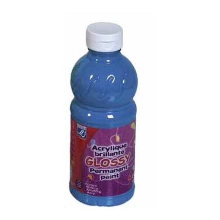 ACRYL GLOSSY FLACON 500ML CYAN