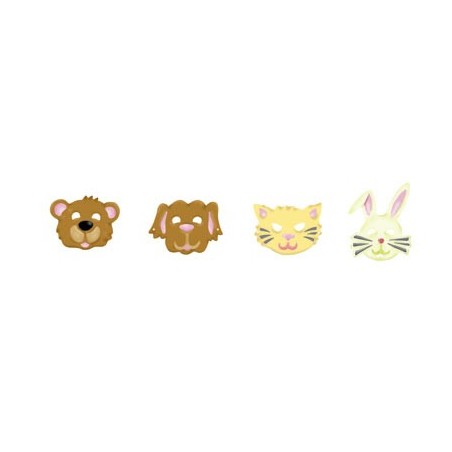 FORMES p/MASQUES CARTON à découper 4 animaux