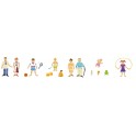 POCHOIRS plastique thème "FAMILLE" lot de 6 assortis