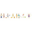 POCHOIRS plastique thème "FAMILLE" lot de 6 assortis