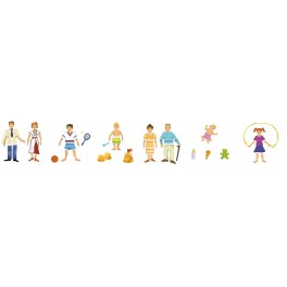 POCHOIRS plastique thème "FAMILLE" lot de 6 assortis