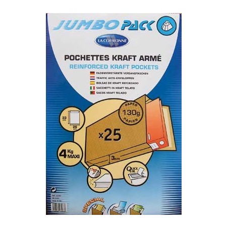 25 SAC KRAFT ARMÉ 260X330MM