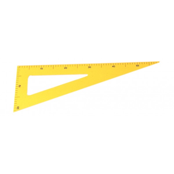 ÉQUERRE TABLEAU 60° PLASTIQUE JAUNE - boutiquescolaire.com