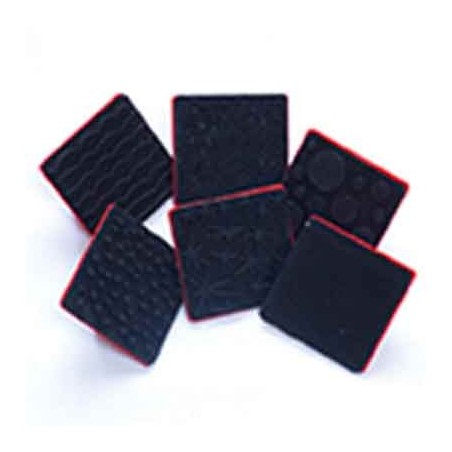 6 TAMPONS EFFET MATIERE ASSORTIS