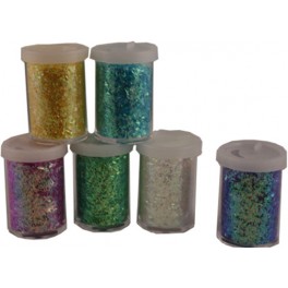 6 SALIÈRES 17G PAILLETTES LONGUES COLORIS ASSORTIS