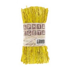 RAPHIA VÉGÉTAL PELOTE 50G JAUNE