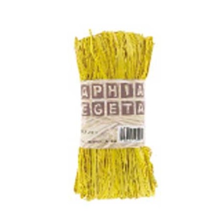 RAPHIA VÉGÉTAL PELOTE 50G JAUNE