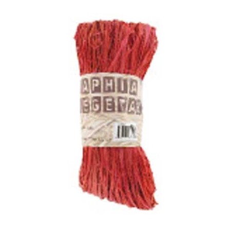 RAPHIA VÉGÉTAL PELOTE 50G ROUGE